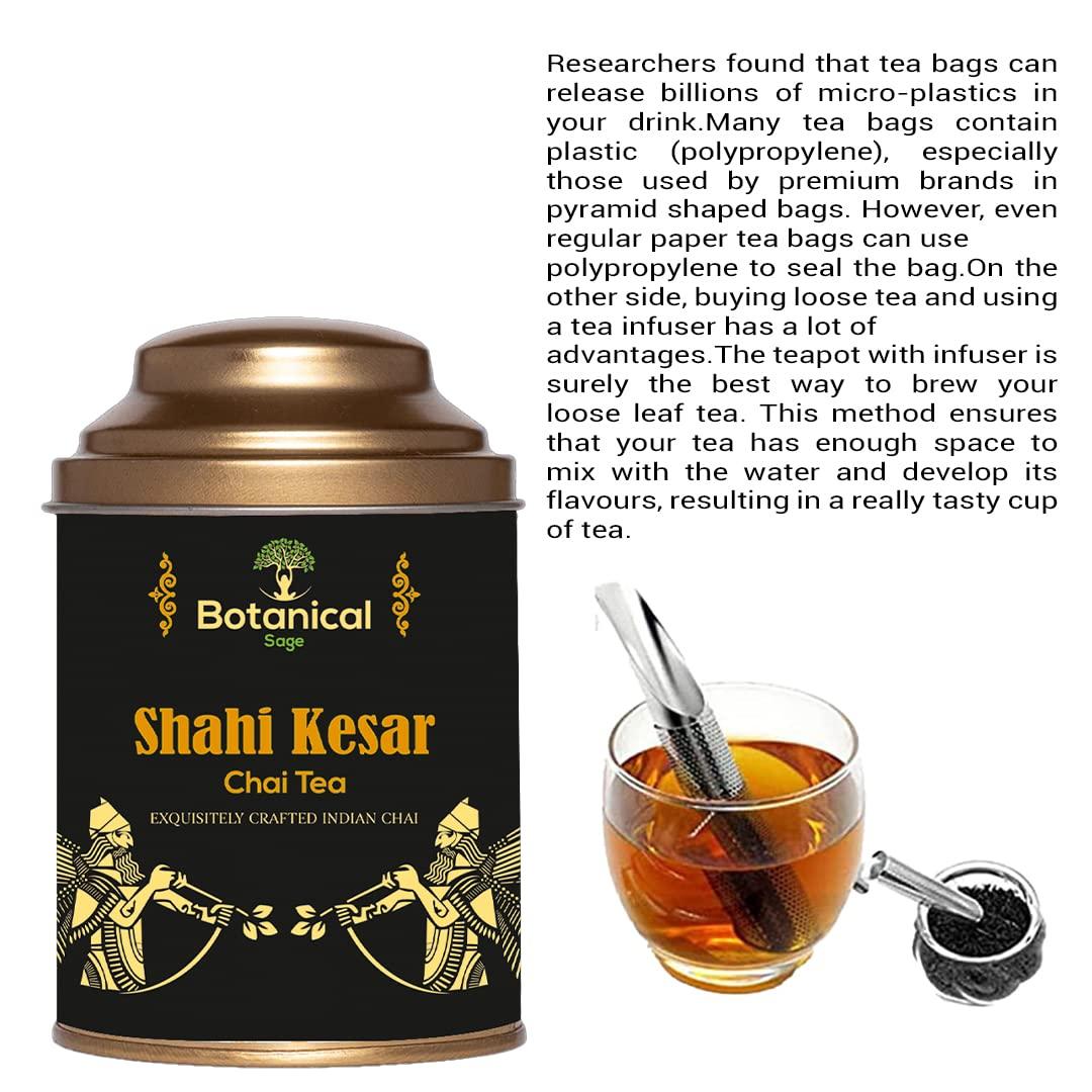 Botanical Sage Shahi Kesar Chai Tea 200g | Premium Chai Tea With Kesar | Selected | Luxury Tea
