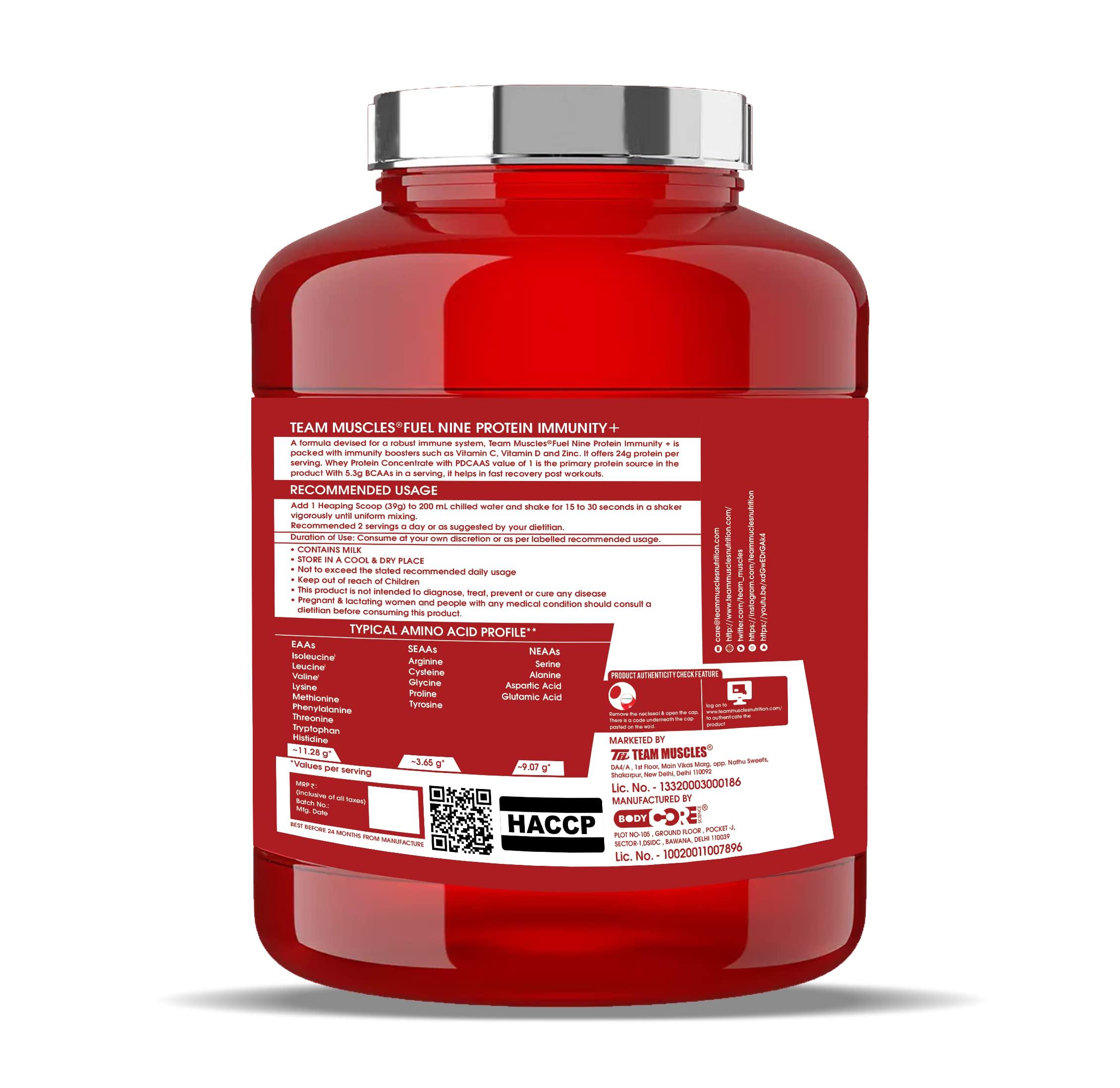 TM WITH TEAM MUSCLES TM WITH TEAM MUSCLES Fuel Nine Whey Protein- (Mango-2Kg)