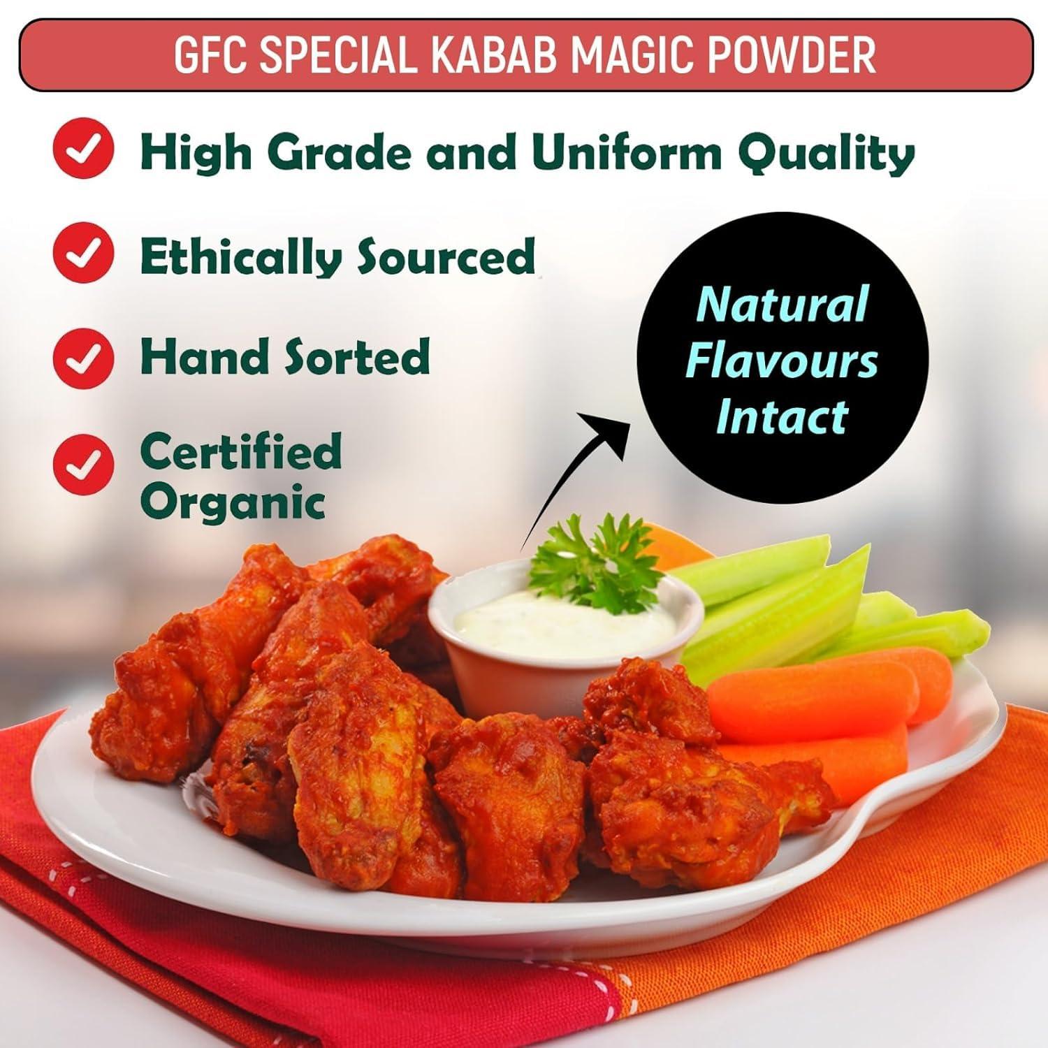 GFC GFC Premium Kabab Masala Powder | Just Marinate & Cook Restaurant Dhaba style | Ready To Cook for Aromatic Flavourful Cooking | Perfect for Cooking, Instant Kabab Masala Ready To Use -1 Kg (Pack of 5)