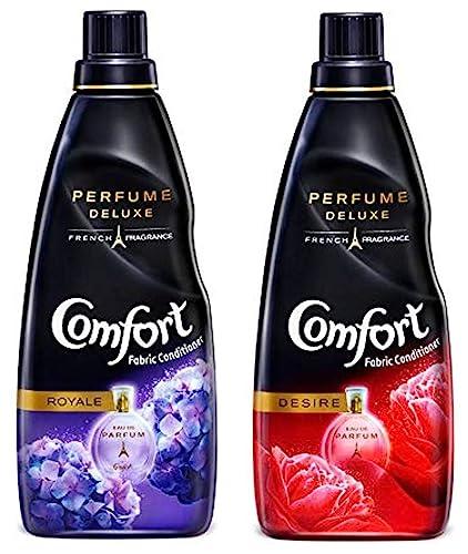 Comfort Comfort Perfume Deluxe After Wash Fabric Conditioner Royale 850 ml, Liquid Fabric Softener and Comfort Perfume Deluxe After Wash Fabric Conditioner Desire 850 ml, Liquid Fabric Softener