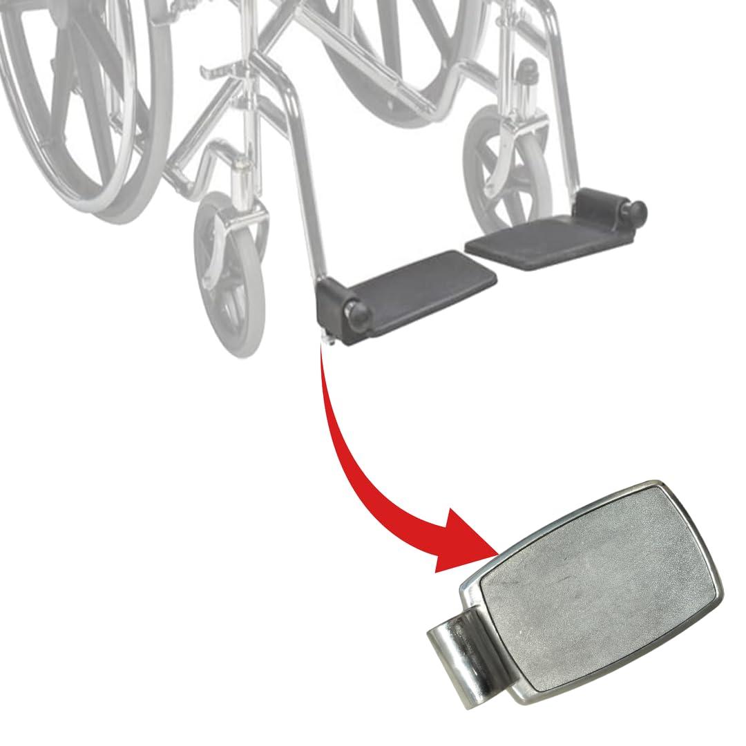 eOnekart eOnekart Premium Imported Universal Wheelchair Footrest - Replacement Adjustable Aluminium Footplate | Easy Install Enhance Comfort & Mobility Support (Pack of 2)
