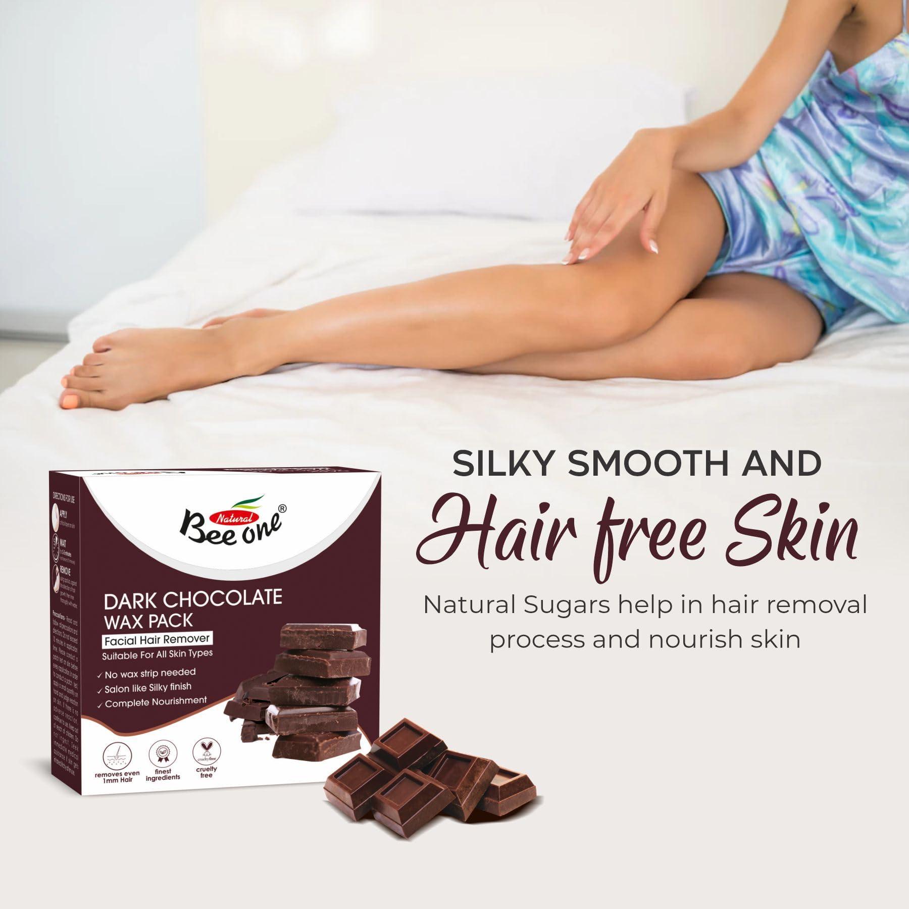 BEE ONE Beeone Dark Chocolate Milky Wax - 220g | Nourishing Hair Removal Wax with Dark Chocolate for Smooth, Soft Skin | Suitable for All Skin Types | No Strips Needed