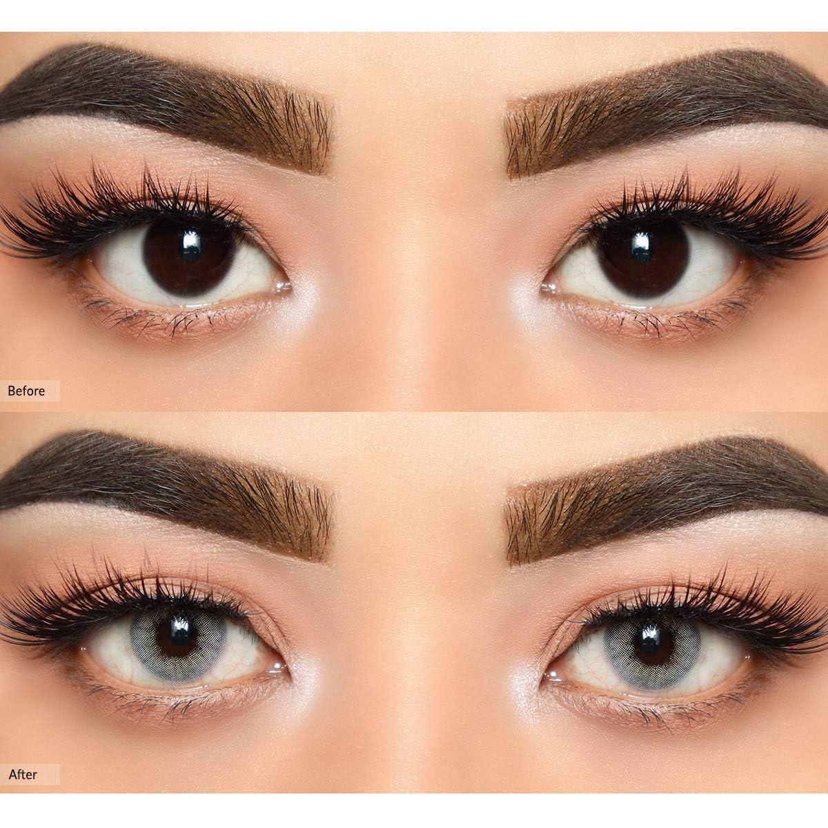 O-Lens O-LENS Russian Velvet Grey - Coloured Contact Lens (Monthly Disposable, -2.50 / 2pcs / Grey), Natural Looking & Comfy Eye Color Lenses