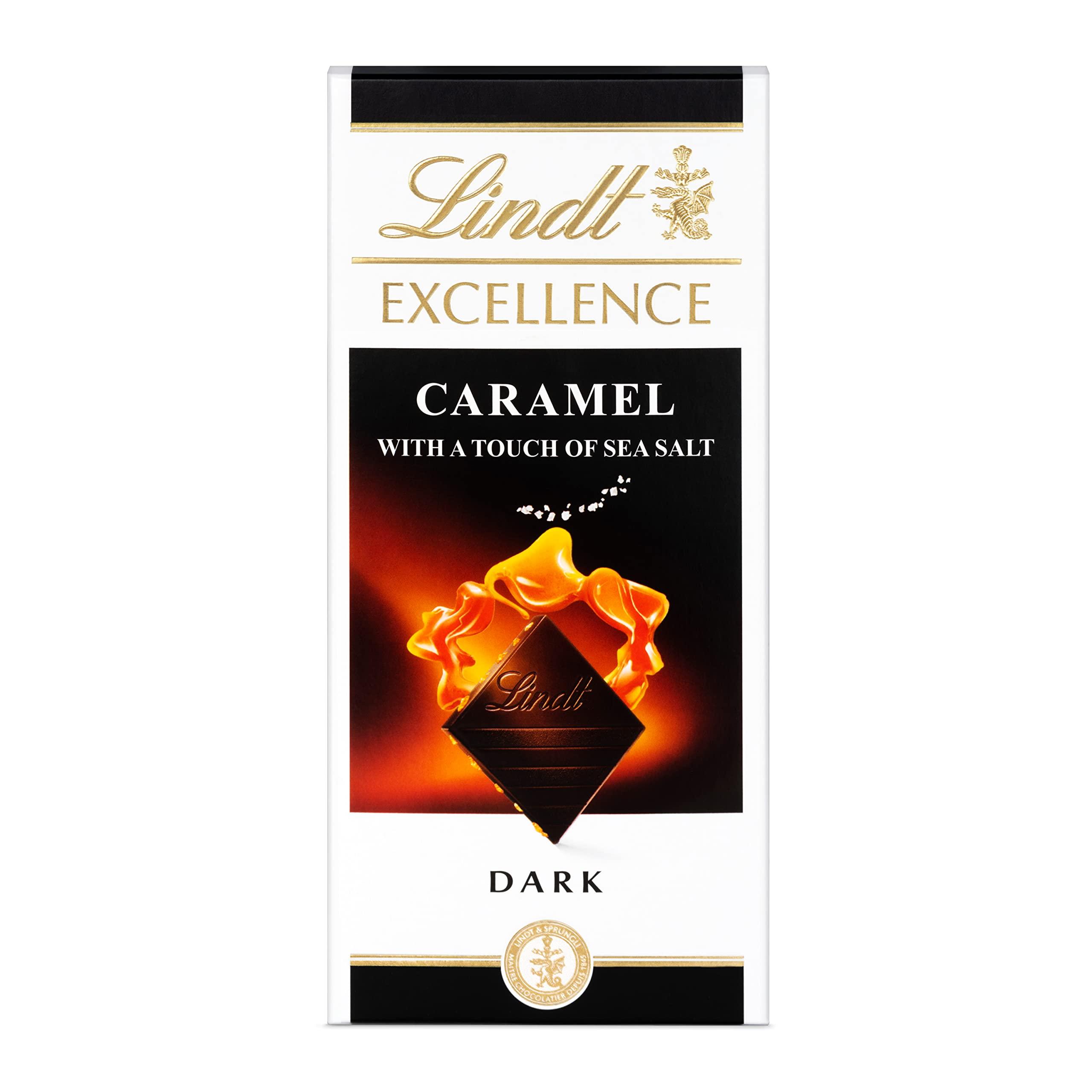 Lindt Lindt Excellence Caramel & Sea Salt Touch Chocolate Bar 100 Grams (Pack of 2)