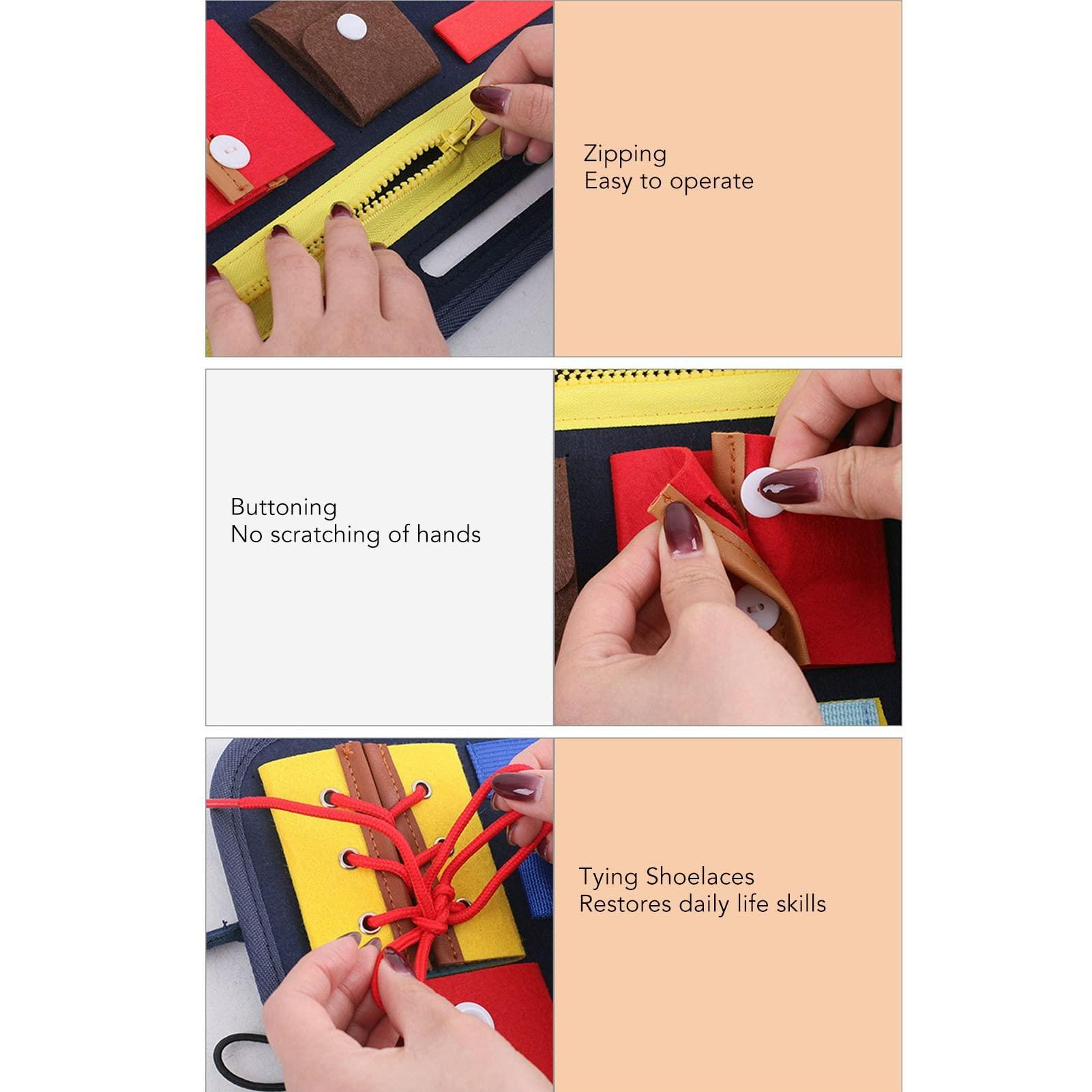 RTLR Activity Board Toy, Sensory Board Zip Button Design Interesting Anxiety Relief for Dementia for Seniors