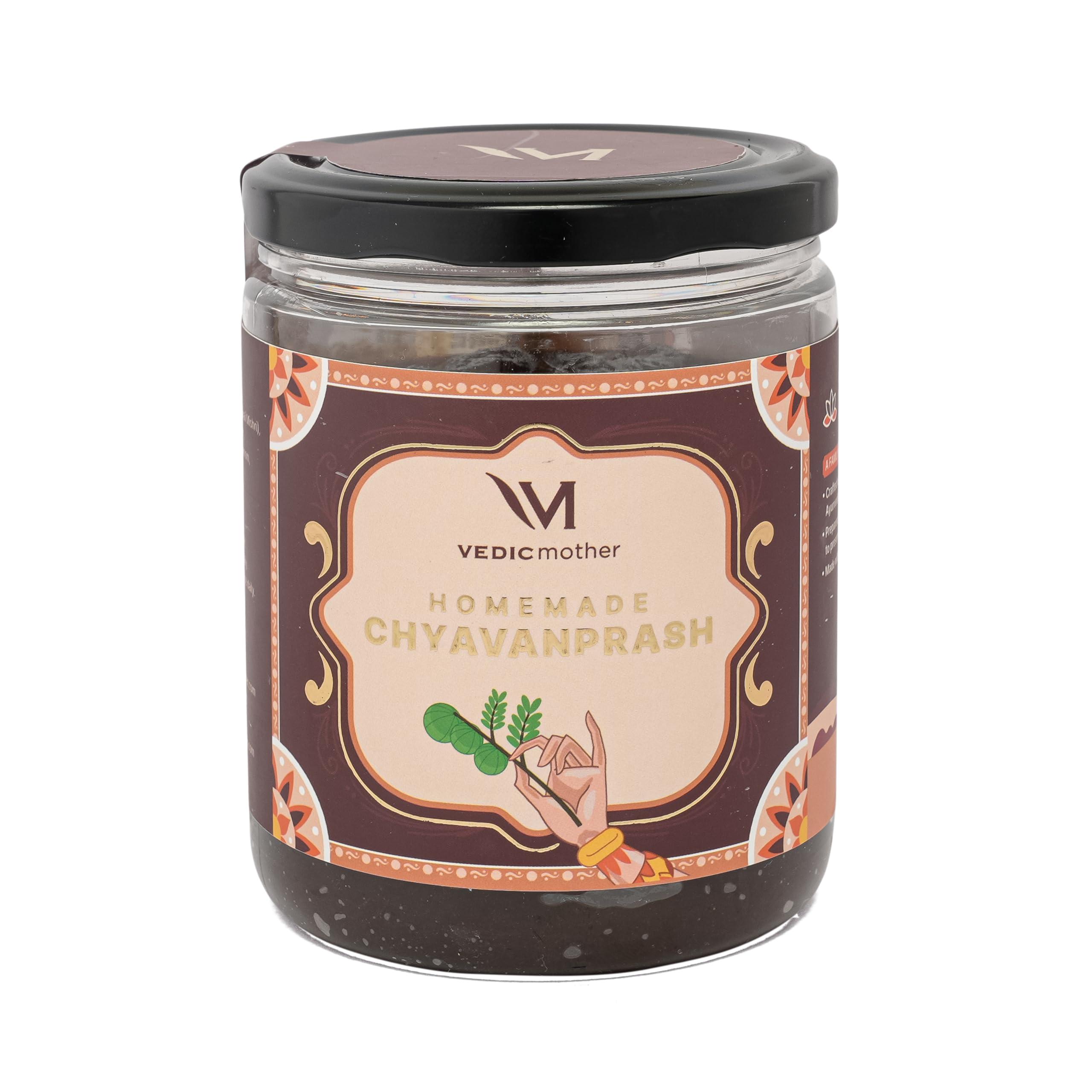 Vedic mother Vedic Mother Homemade Chyawanprash 300GM | 2X Immunity Booster with Zinc Vitamin C, Pure Cow Ghee | Helps Build Strength and Stamina | Made With Hand Picked Ayurvedic Herbs Without Additives