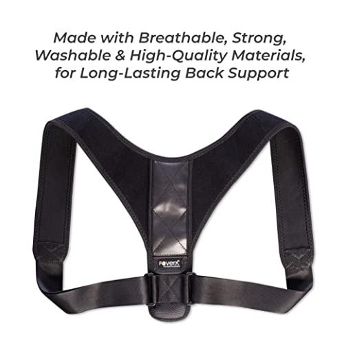 FOVERA FOVERA New Posture Corrector Back Brace for Men and Women - Fully Adjustable Straightener for Mid, Upper Spine Support- Neck, Shoulder, Clavicle and Back Pain Relief-Breathable Neoprene (1 PCS)