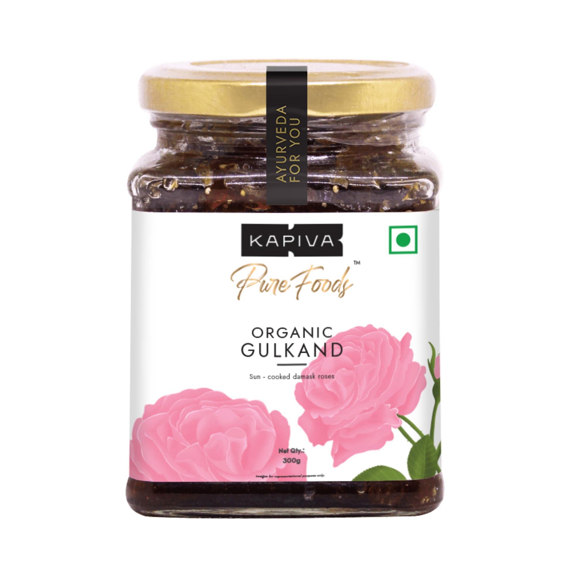 Kapiva Kapiva Organic Gulkand 300gms (Rose Petal Jam) | 100% Natural | Sun-Cooked Damask Roses