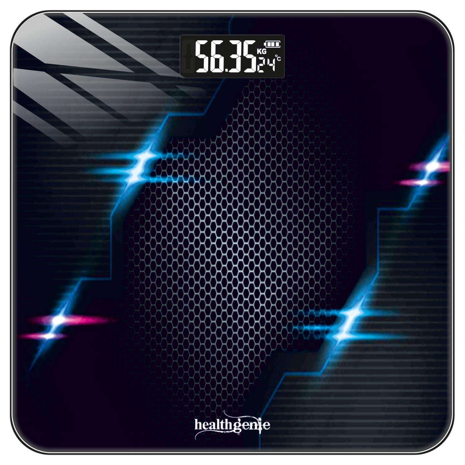 Healthgenie Healthgenie Weight Machine for Body Weight Thick Tempered Glass LCD Display With 3 Years Warranty Weighing Scale Thunder Hives