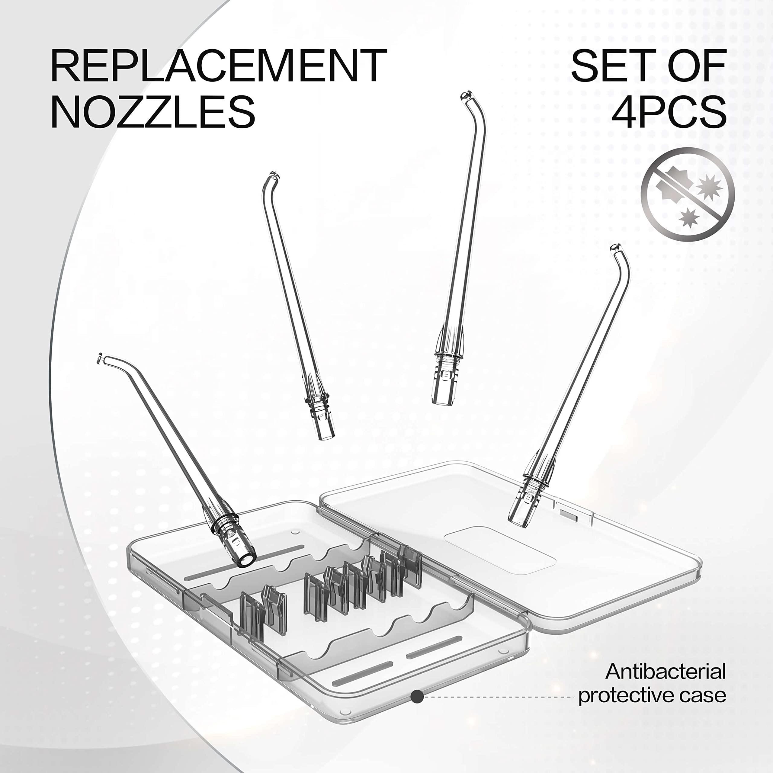 SYNHOPE 4pcs Standard Type Replacement Tips for SYNHOPE Mini Portable Water Flosser