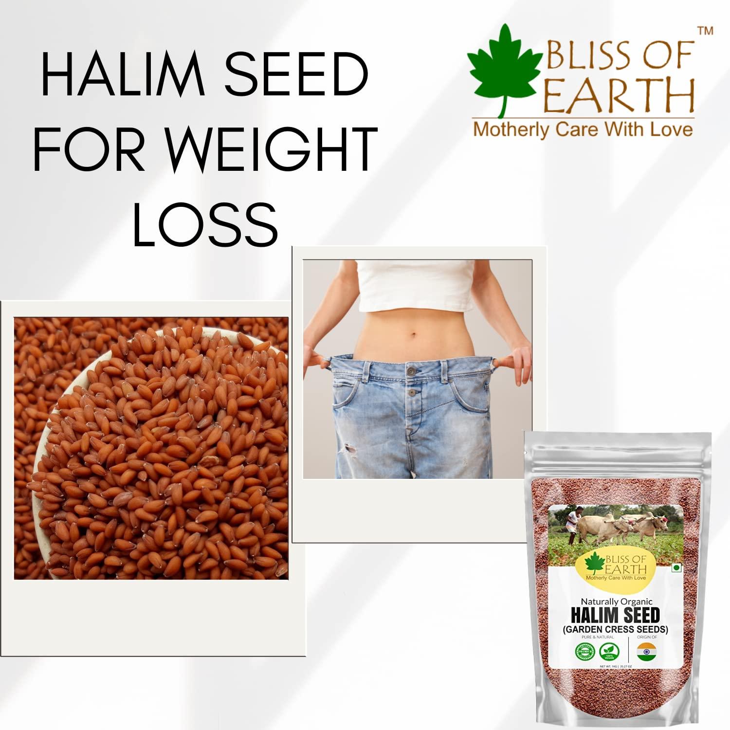 BLISS OF EARTH Bliss Of Earth Halim Seeds Organic for Eating, Aliv Seeds for Hair & Immunity Booster Foods Pack of 2x600gm