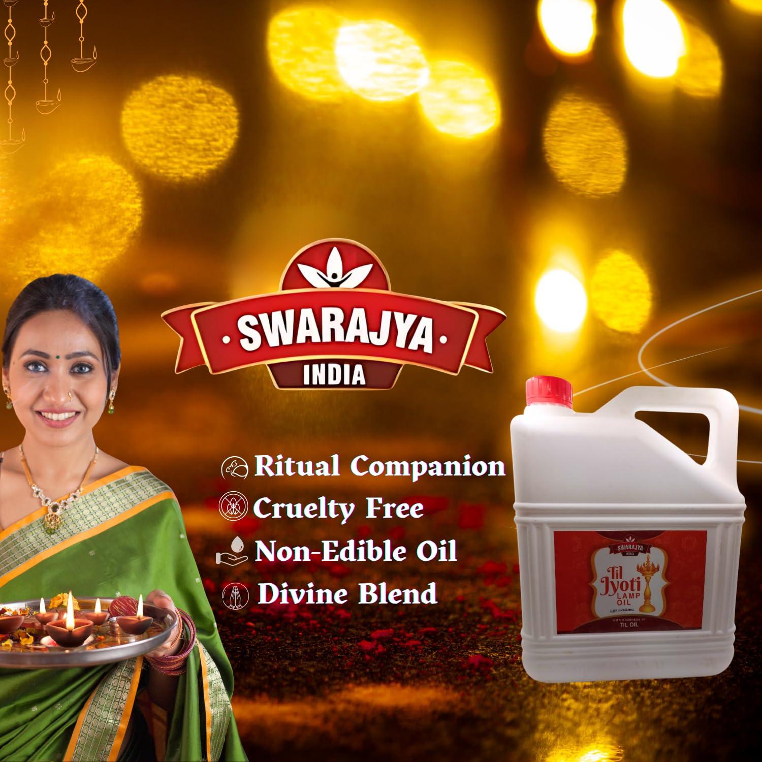 Swarajya India Swarajya India TIL JYOTI Lamp Oil | Jasmine Fragrance | Sacred Aroma for Spiritual Rituals | 5 Litre
