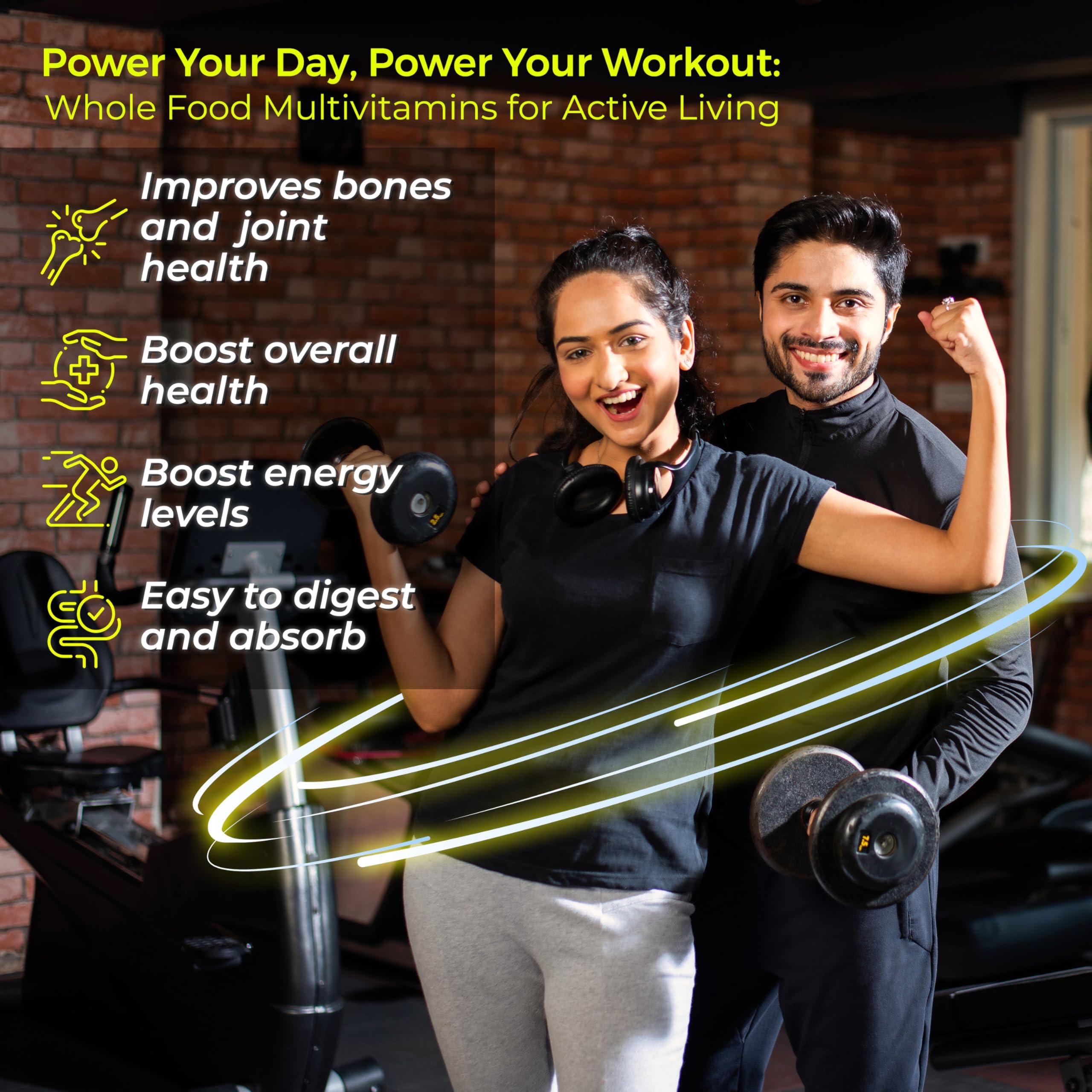 Health Veda Organics HEALTH VEDA ORGANICS PRIVATE LIMITED Whole Food Multivitamin With Natural Vitamins & Minerals I 120 Veg Tablets I Best For Energy, Brain, Heart & Eye Health I For Both Men & Women