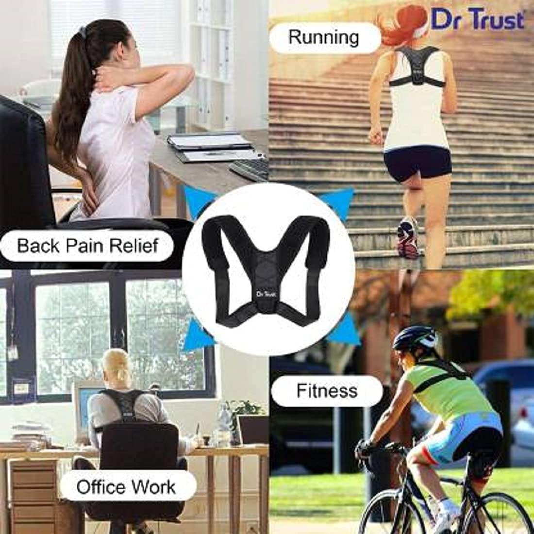 New Delhi YesGo Upper Back Pain Relief Adjustable Back Brace Posture Corrector Shoulder Support Belt (Pack of 1) (XL Size) Black