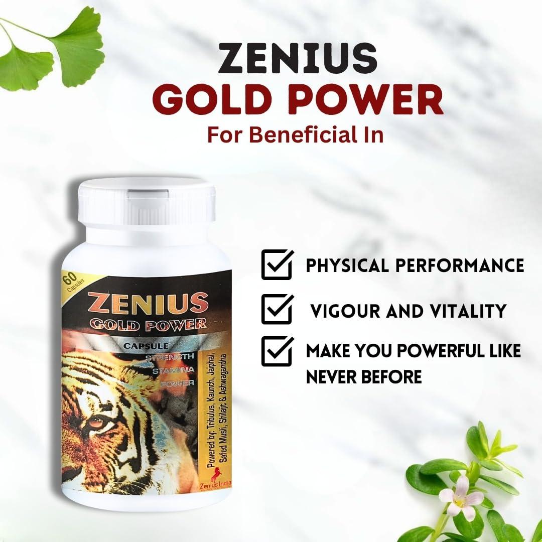 Zenius India Shilajit Ashwagandha, Gokshura, Safed Musli Capsules For Men | 60 Capsules | 20 Ayush-Approved Ayurvedic Herbs | Helps Maintain Overall Health