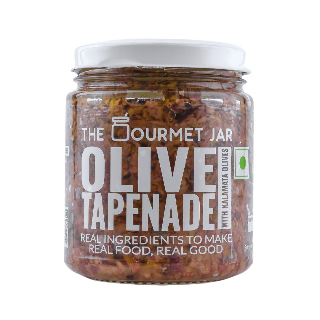 The Gourmet Jar The Gourmet Jar Olive Tapenade for Sandwich and Pasta - Nutty Dip with Kalamata Olives - Gluten Free - Nut Free Spreads - 180 Gm, Pack of 1