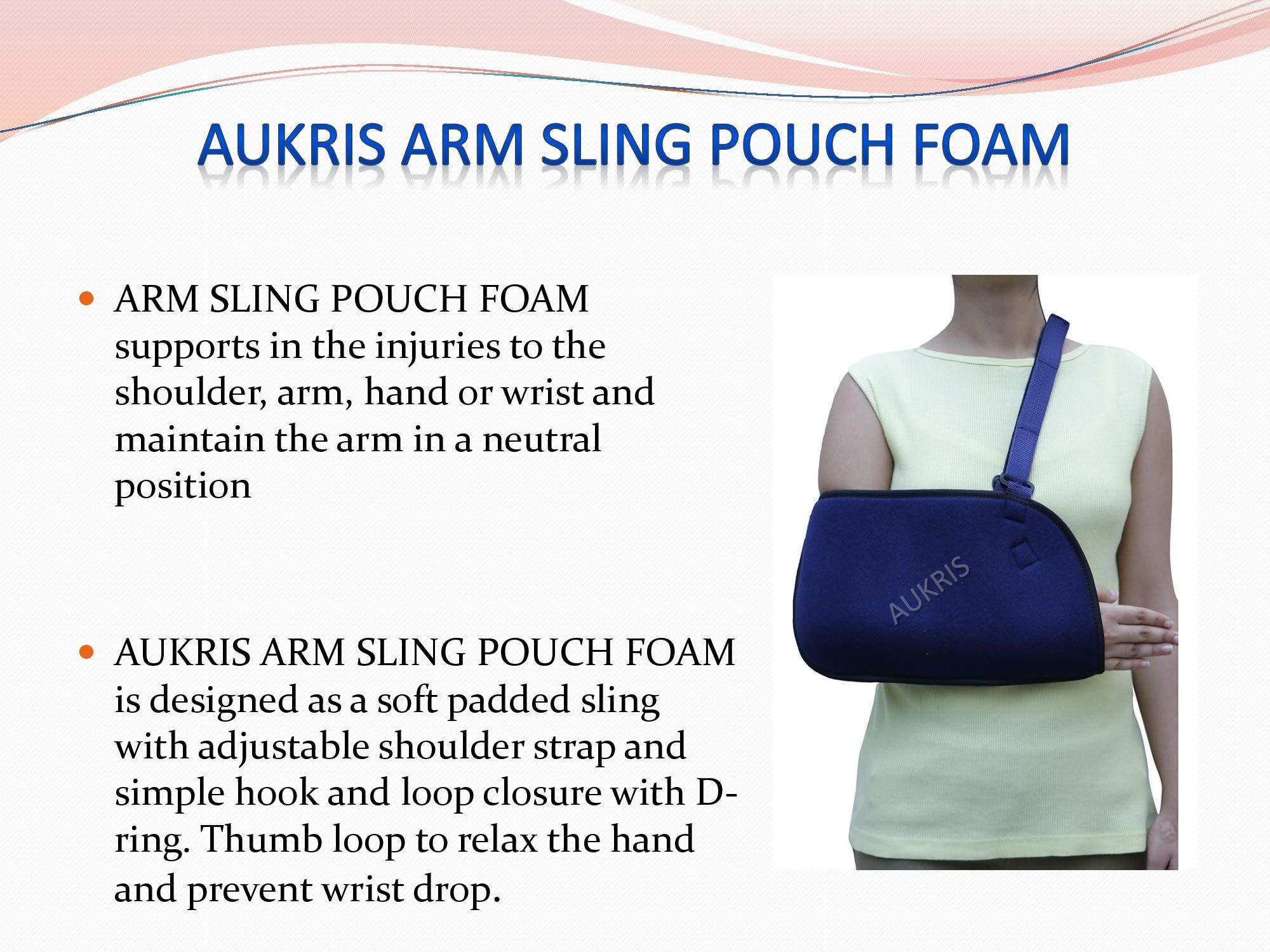 AUKRIS AUKRIS Arm Sling Pouch Foam for arm, shoulder, wrist, hand support - Small, Blue