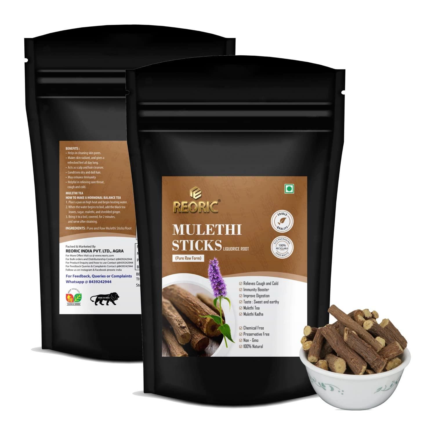 REORIC REORIC Mulethi Stick For Eating - 100g(Pack of 2) | Liquorice Roots | Yastimadhu Licorica Sticks | Licorice Roots | Jeshthamadha Use for immunity Booster