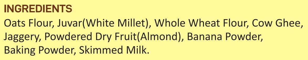 BakeBuds Bake Buds Millet Cookies-Pack of 2 Choco Millet Almond+Oats Banana | Natural,Tasty and Nutritious | Cookies for Kids and Adults| Millet Anytime Snacks- 2x 160gms (48 pcs)