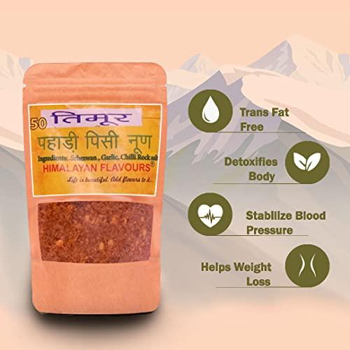 HIMALAYAN FLAVOURS HIMALAYAN FLAVOURS, Organic Himalayan Flavored Salt Handmade On SilBatta - Timur (Pack of 5)