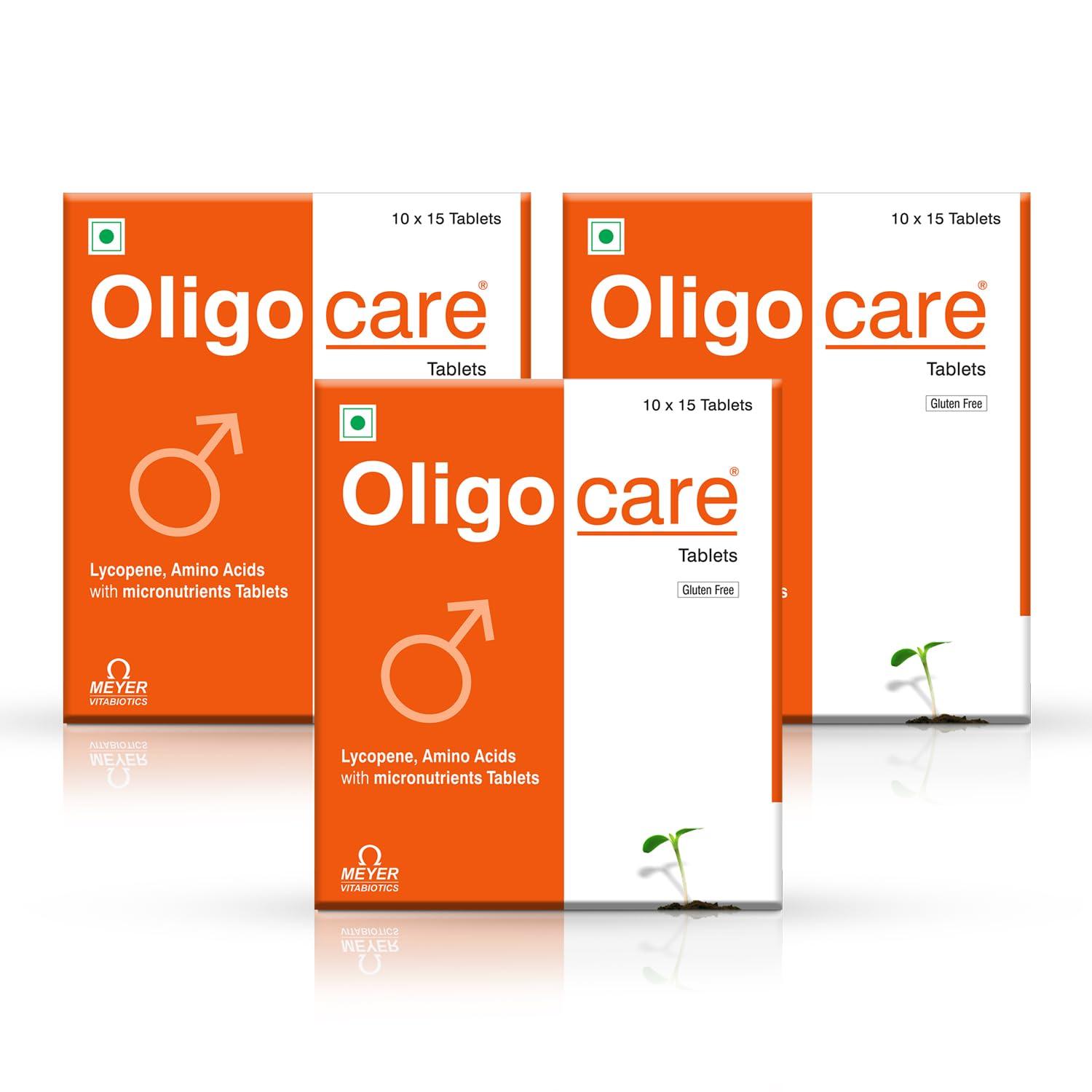 Oligocare Oligocare Tablets With Lycopene, Amino Acids For Men To Improve Reproductive Health, Spermatogenesis | 15 Tablets (Pack of 3)