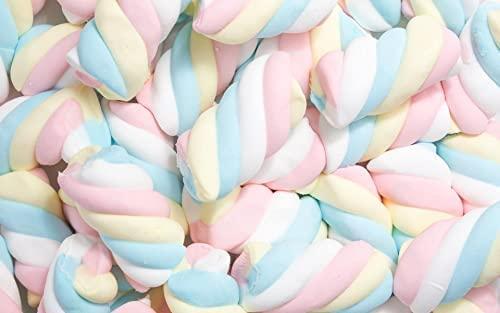 Veganic Veganic Marshmallows Twisted Shape - 175gm (80 Pieces) | Strawberry/Vanilla Flavour | Marshmallow Candy For Kids And Adults