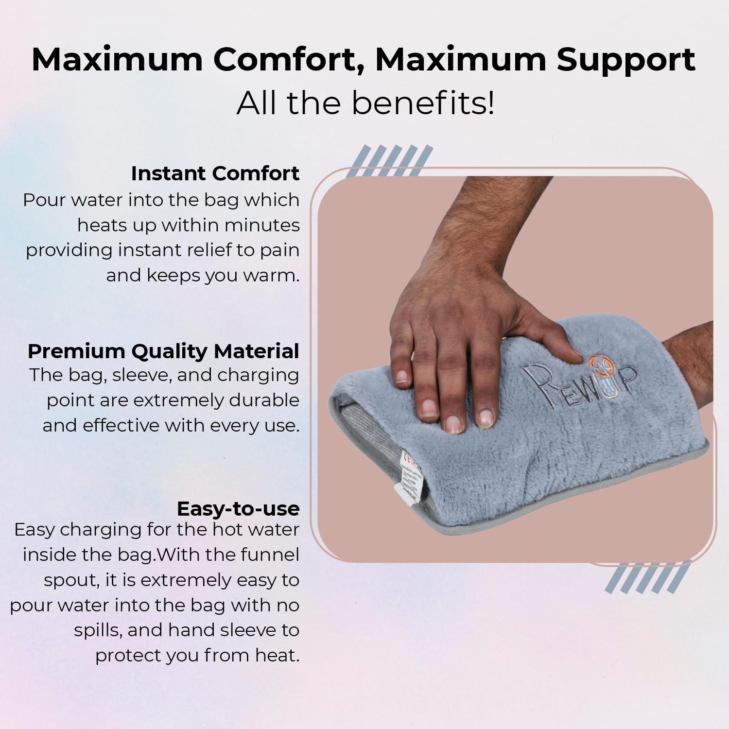 Rewup Rewup Electric Water Heating Bag For Instant Pain Relief,Heat Pouch Hot Water Bottle Bag,Heating Pad-Heat Pouch Hot Water Bottle Bag,Electric Hot Water Bag,Heating Pad For Pain Relief (1,X)