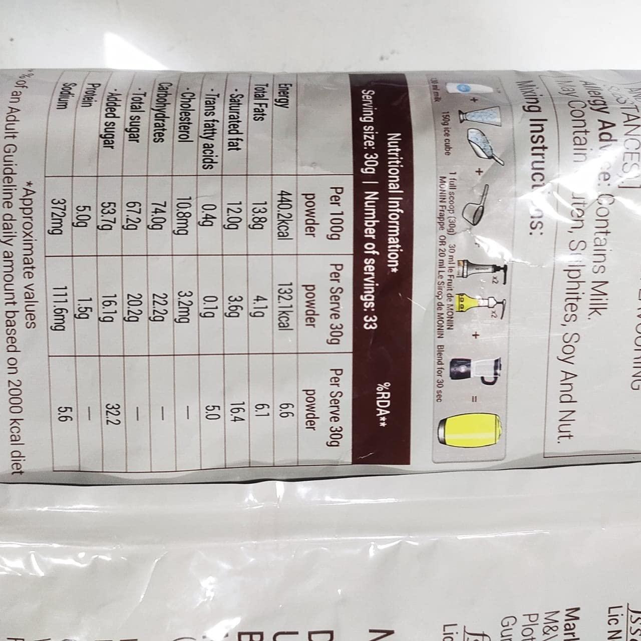 Monin Monin Vanilla Frappe Base Powder 1KG