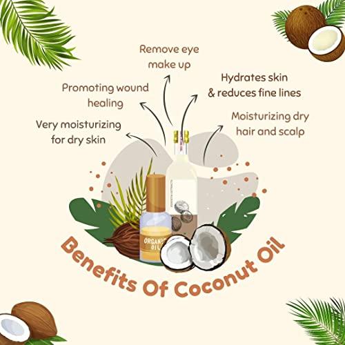 ESSENTIA EXTRACTS ESSENTIA EXTRACTS Extra Virgin White Sesame Oil - Pure Cold Pressed Edible Til Ka Tel - (Hair, Skin) (500 Ml Sesame Oil + 500 Ml Coconut Oil)