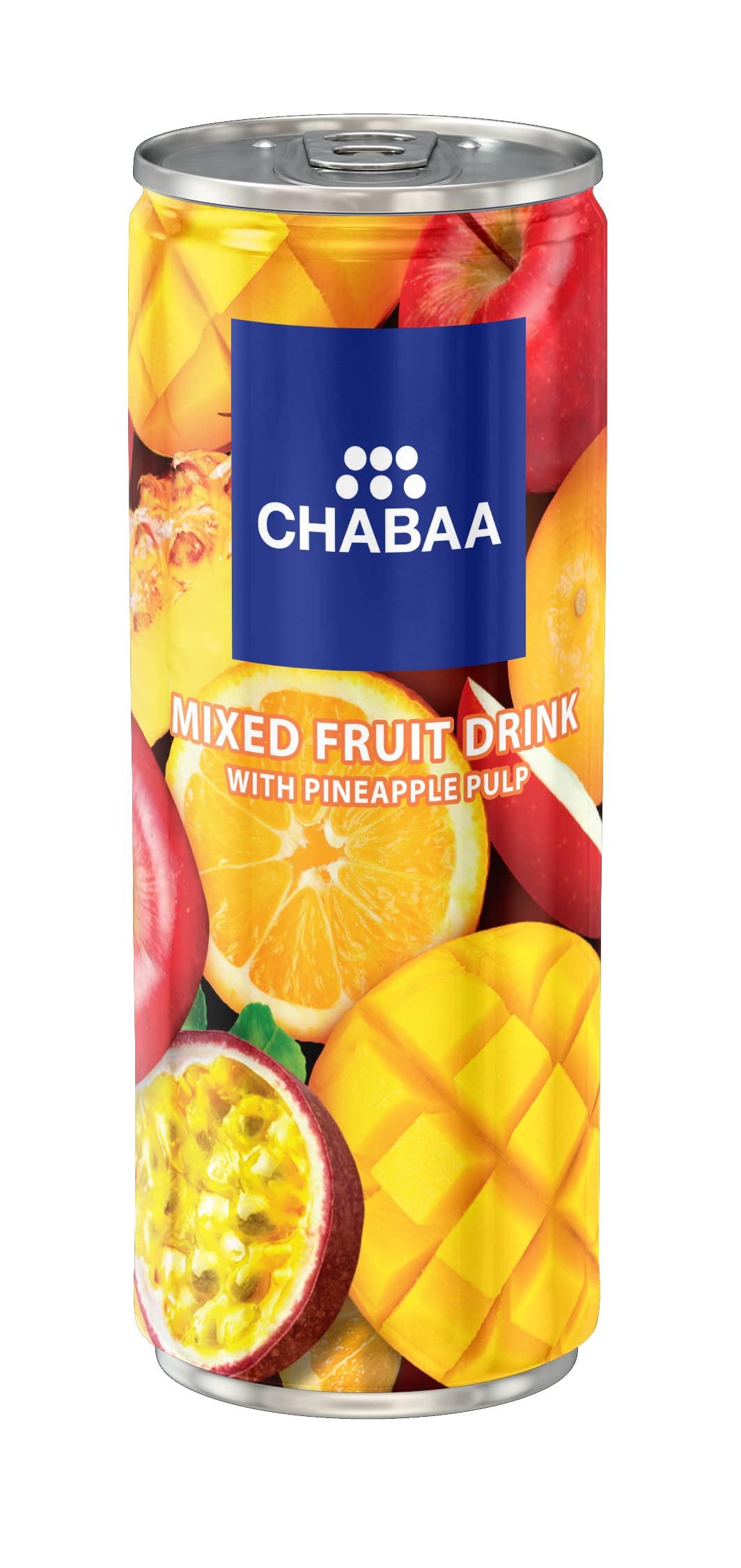 Chabaa Chabaa Mixed Fruit Juice with Pineapple Flesh, 7.77 fl oz / 230 ml