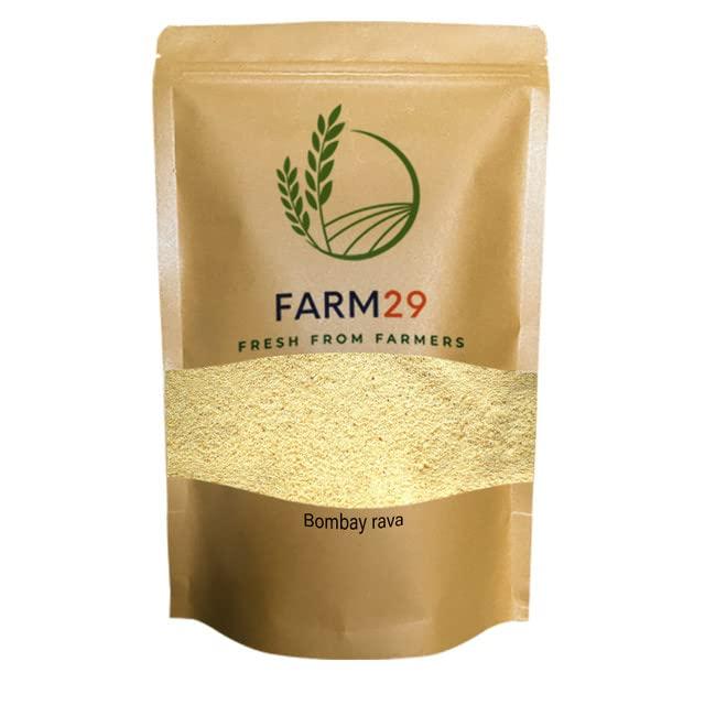 FARM 29 Farm 29 | Nutritious Bombay Rava for Cooking - High Fiber, Protein Rich, and Low Glycemic Index - Perfect for Upma, Kheer, and Idli - 1 kg Pack