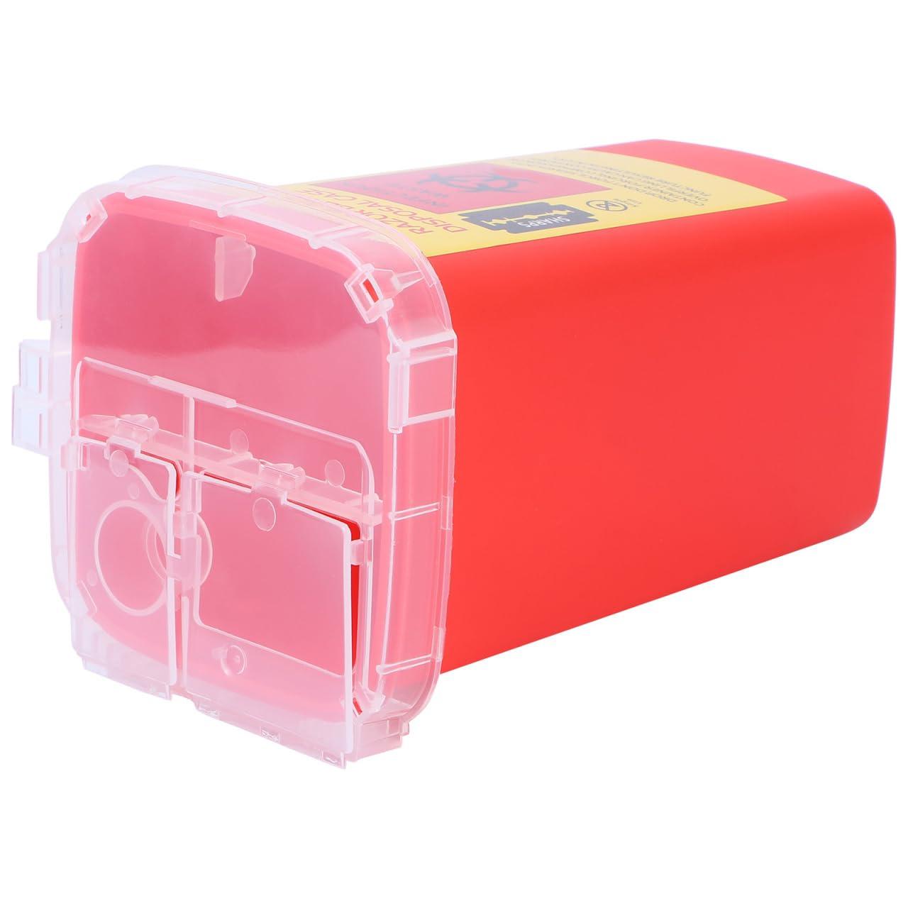 Minkissy Minkissy Blade Dispenser Case Razor Blade Disposal Case Barber Shop Storage Bank Container for Used Razor Blades Red