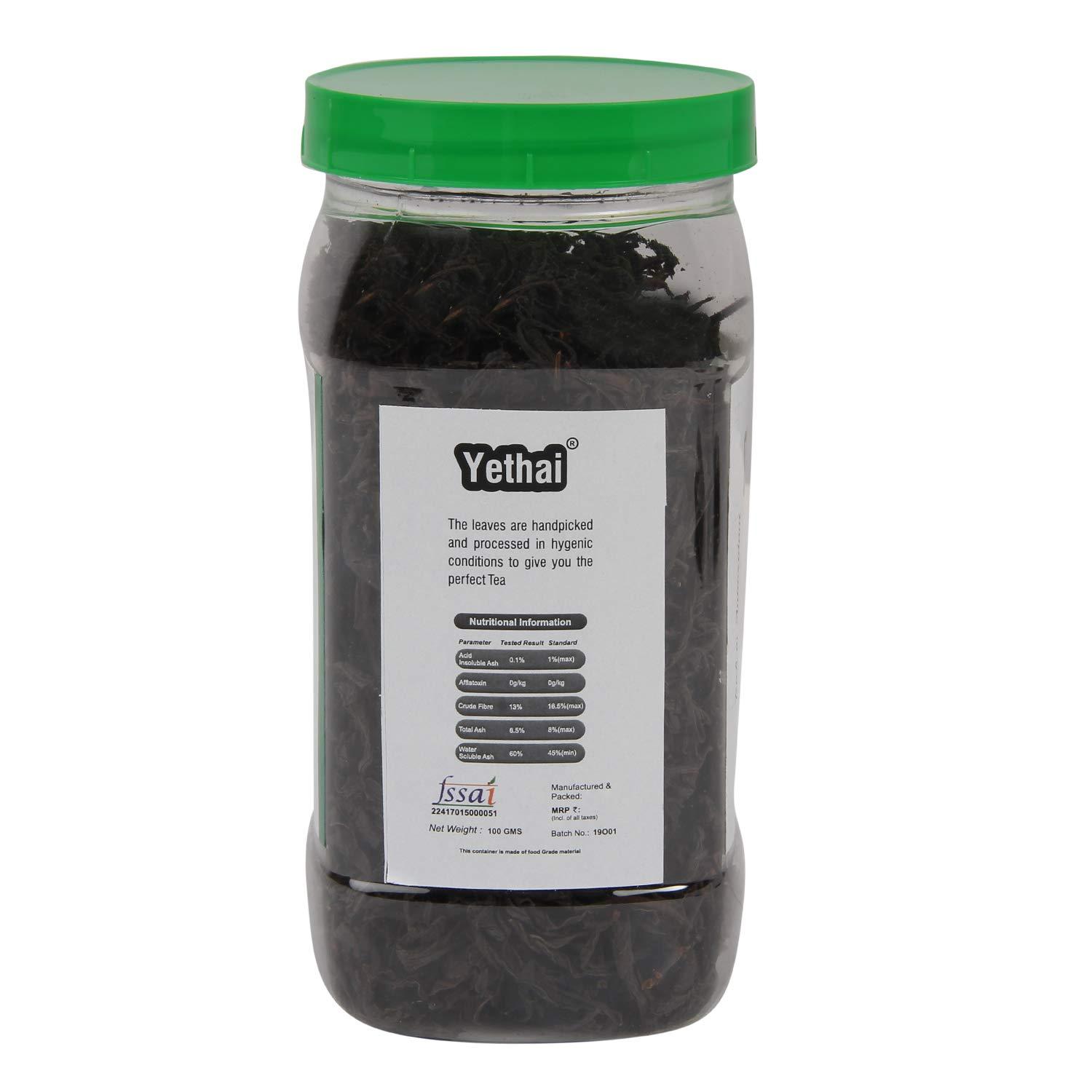 Yethai Yethai Assam Orthodox Black Tea, 100 gms (Min. 70 cups) | Organic Orthodox Tea whole leaves