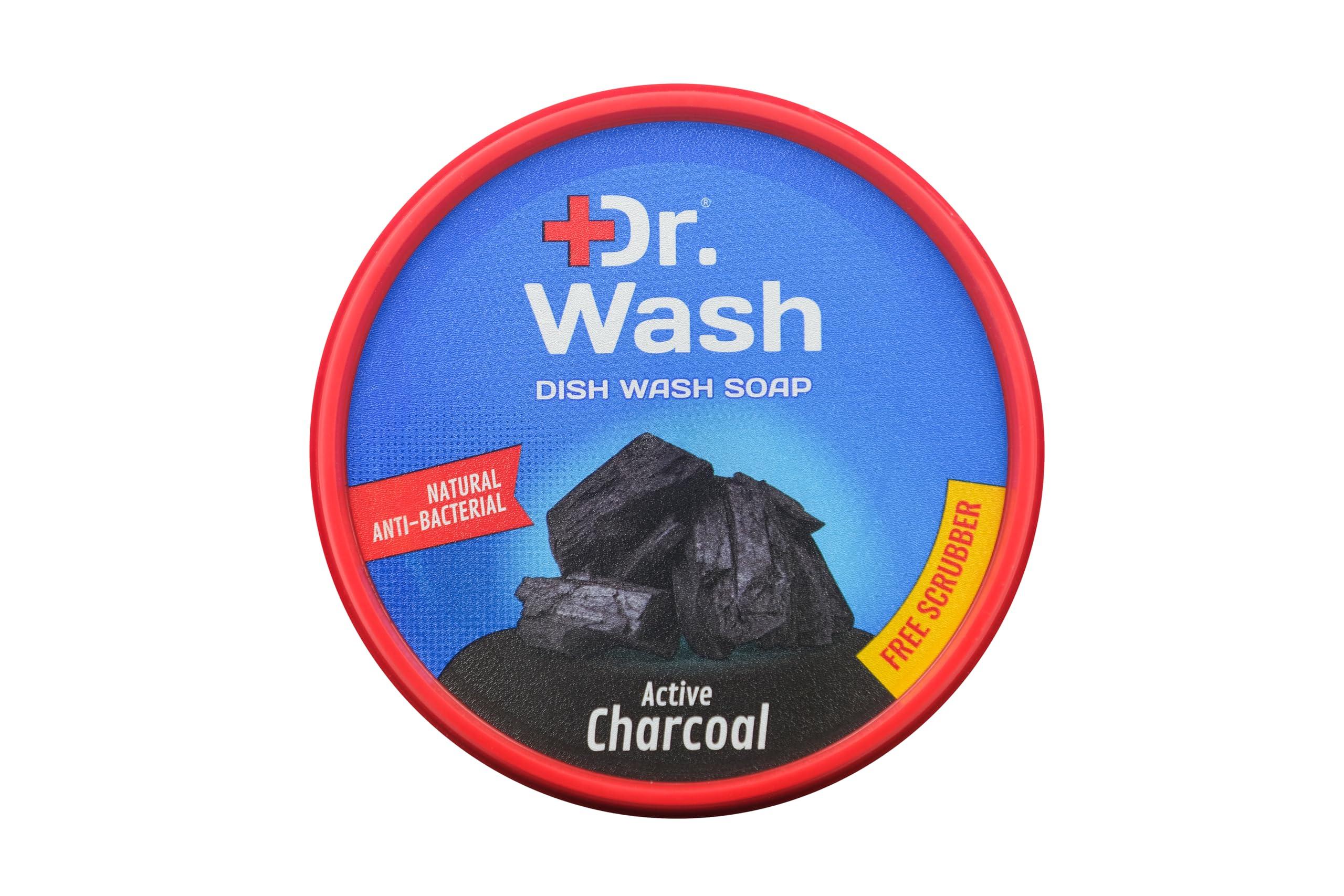 Dr.Wash DR WASH ACTIVE CHARCOAL DISH WASH SOAP WITH SCRUBBER- PACK OF 3