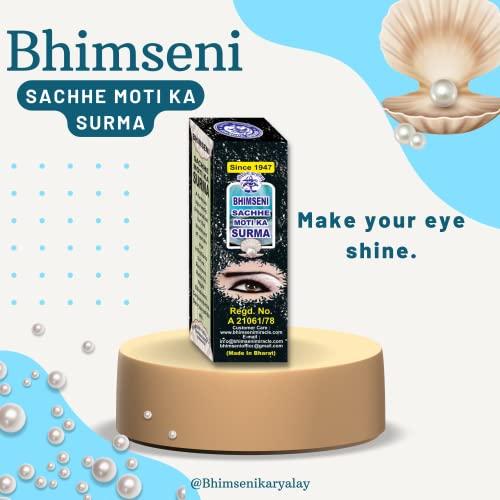Bhimseni Karyalay Bhimseni White & Sachhe Moti Ka Surma for Enhance Your Eyes: Black Surma for Iconic Look and White Surma for Stain-Free Elegance