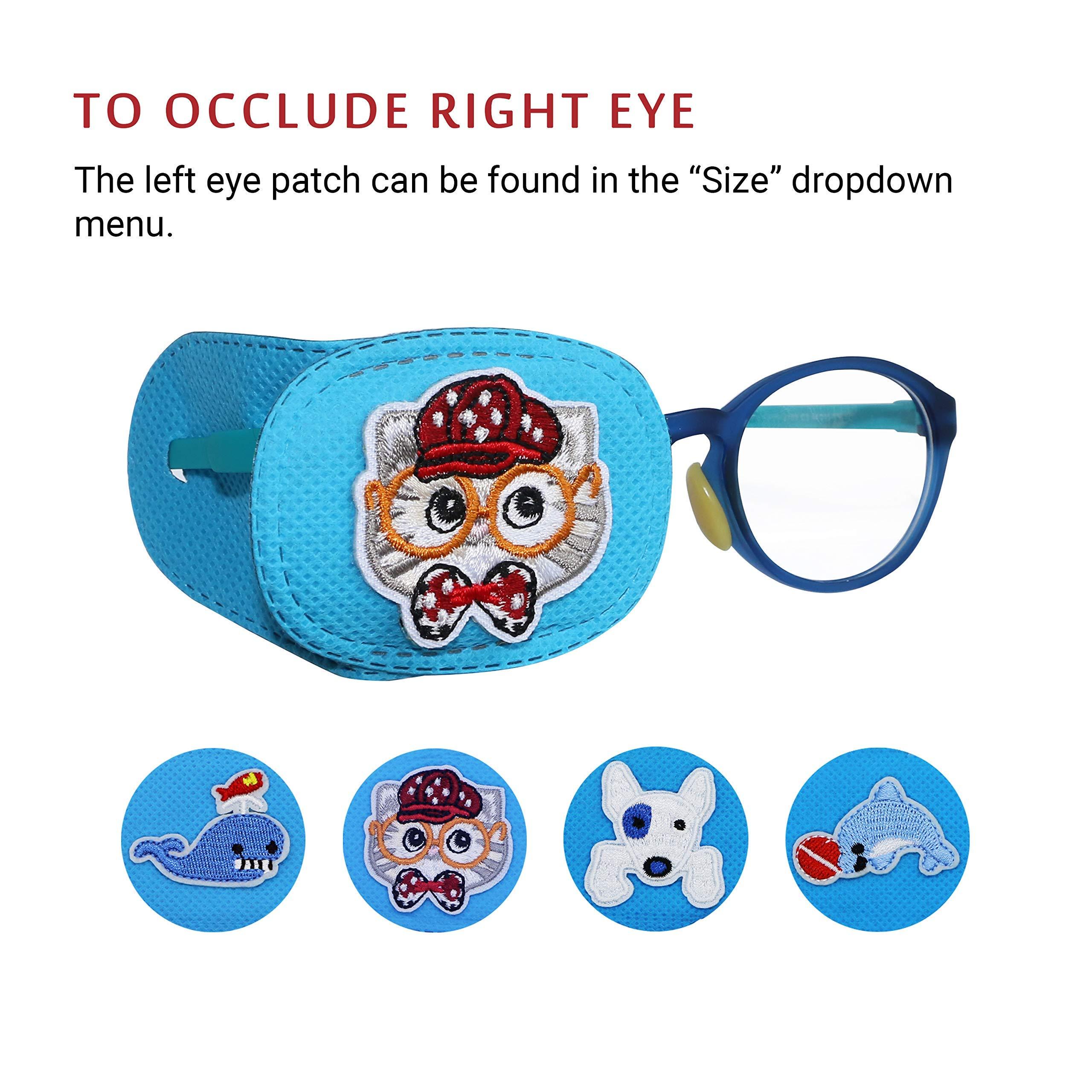 Astropic Astropic 4Pcs Eye Patches for Kids Girls Boys Eye Patch for Glasses Medical Patches for Adults Children with Lazy Eye Amblyopia Strabismus and After Eye Surgery (Right Eye, Blue)