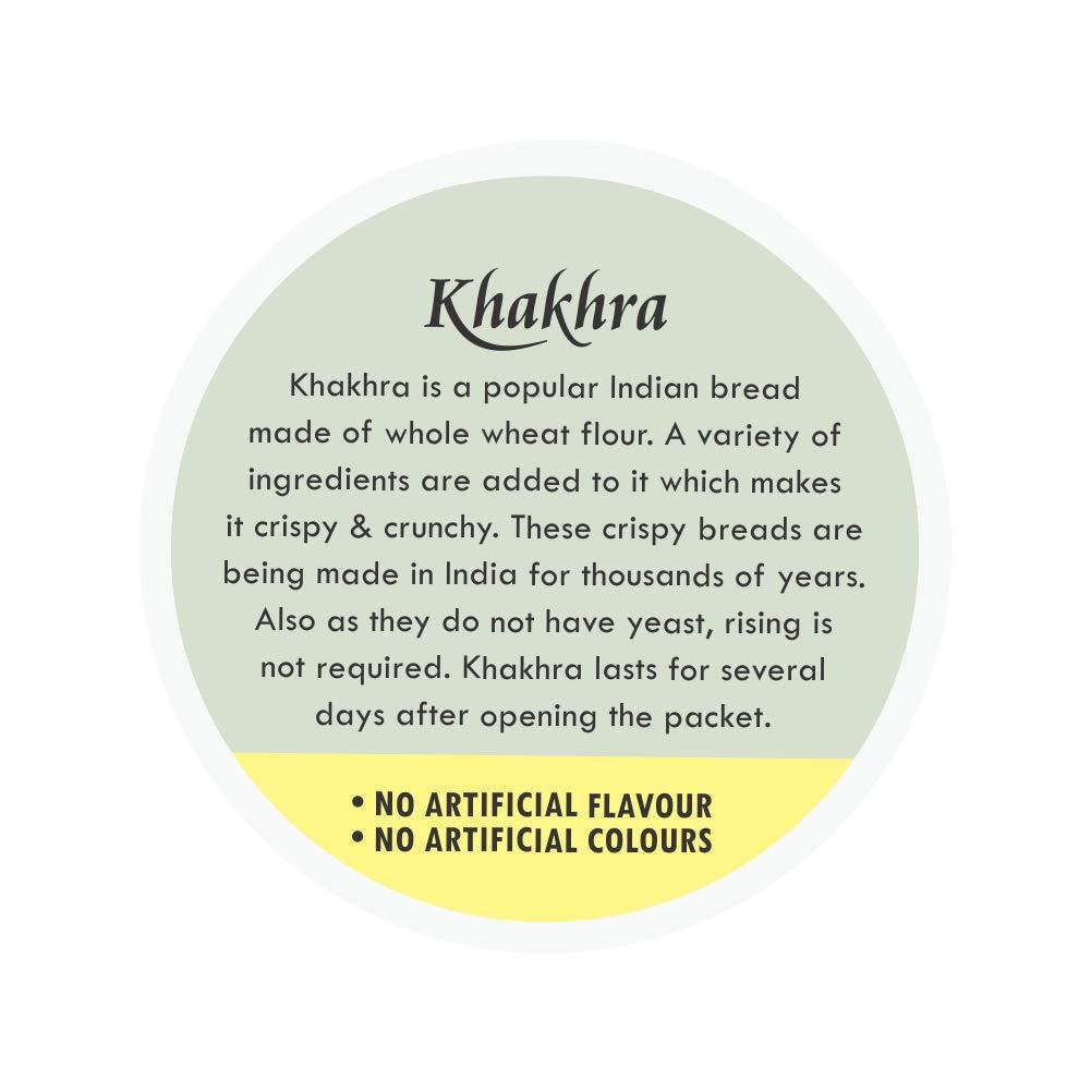 Jabsons Jabsons Bajra Methi Khakhra | 100% Roasted No Onion No Garlic | Ready To Eat Vacuum Sealed | Crispy and Healthy Snack Ideal for Chai Time | Diet-Friendly Gujarati Khakhra 180 gm (Pack of 6)