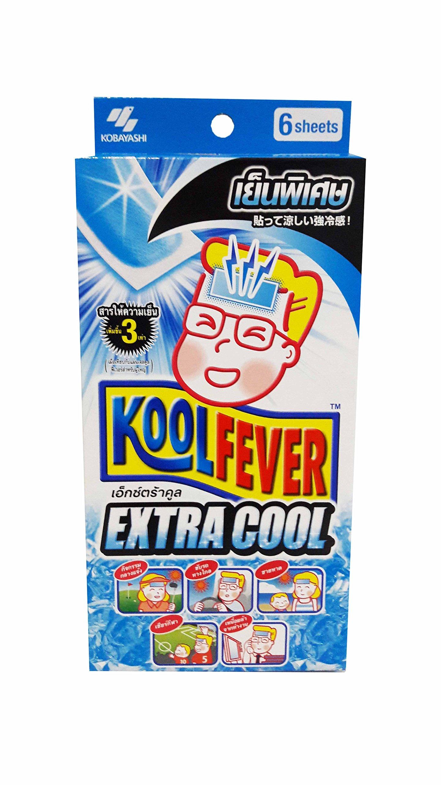 Kool fever Kool Fever, 2 Boxes of Kool Fever Extra Cool, Cooling Fever Patch, Super-Strong Cooling Effect Suitable When Feeling Hot. (Size : 50 Mm X 130 Mm/Sheet.), (6 Sheets/Box)