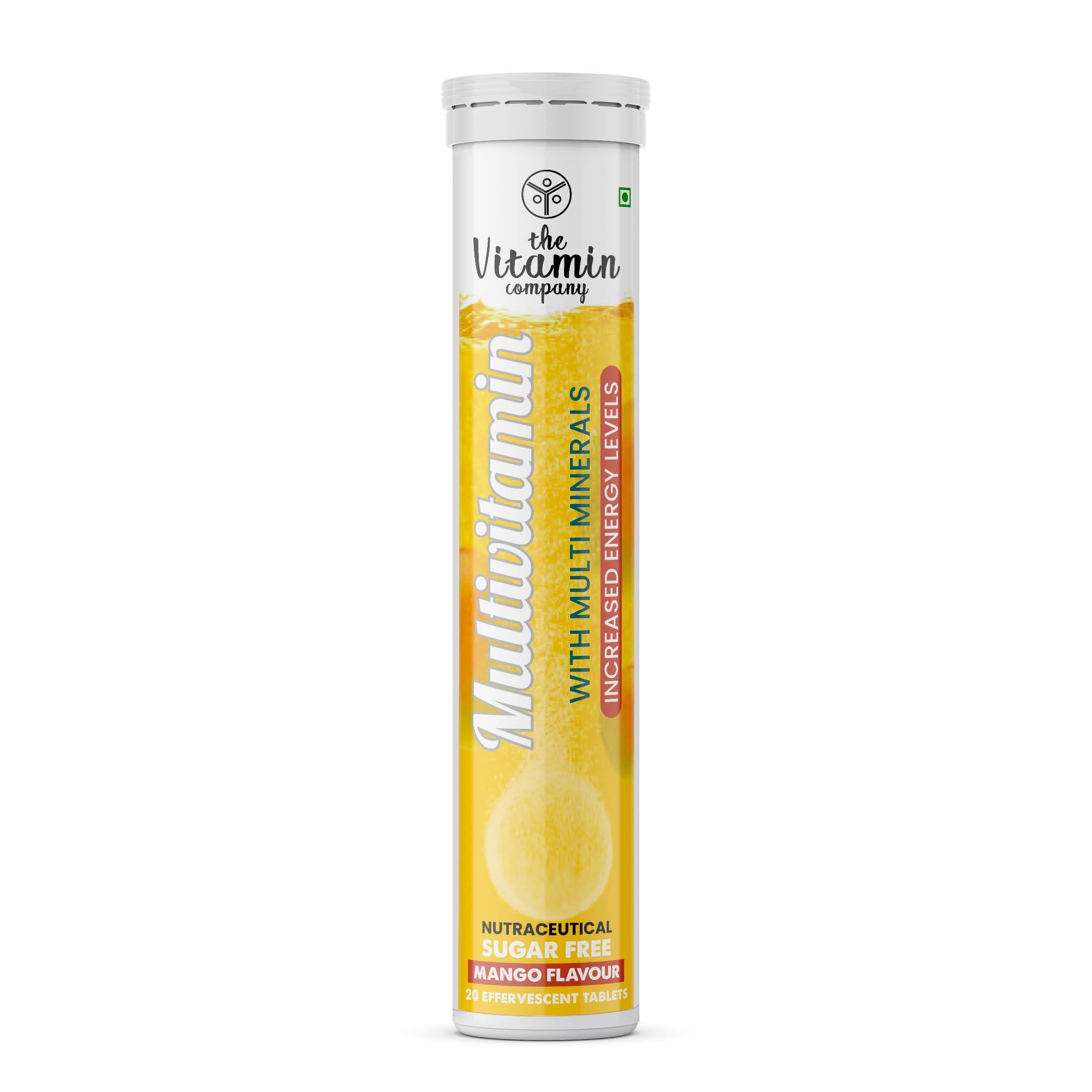 The Vitamin Company The Vitamin Company Multivitamin with Multi Minerals I Increased Energy Levels, 20 Effervescent Tablets, Mango Flavour | Daily Vitamin Drink | Fast Up Energy (Pack of 1)