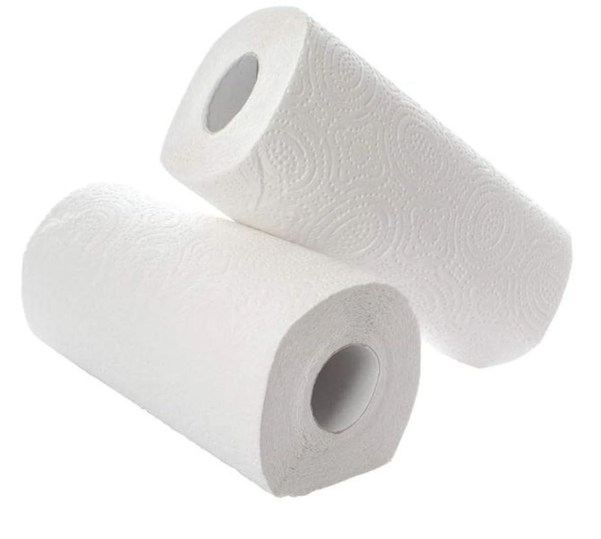 Magic Providers Magic Providers Highly Absorbent Strong Thick 4 Ply Kitchen Tissue | Big Size | Towel Paper Roll | Strong & Thick - 2 Rolls (65 Pulls Per Roll) Size 20 * 20cm