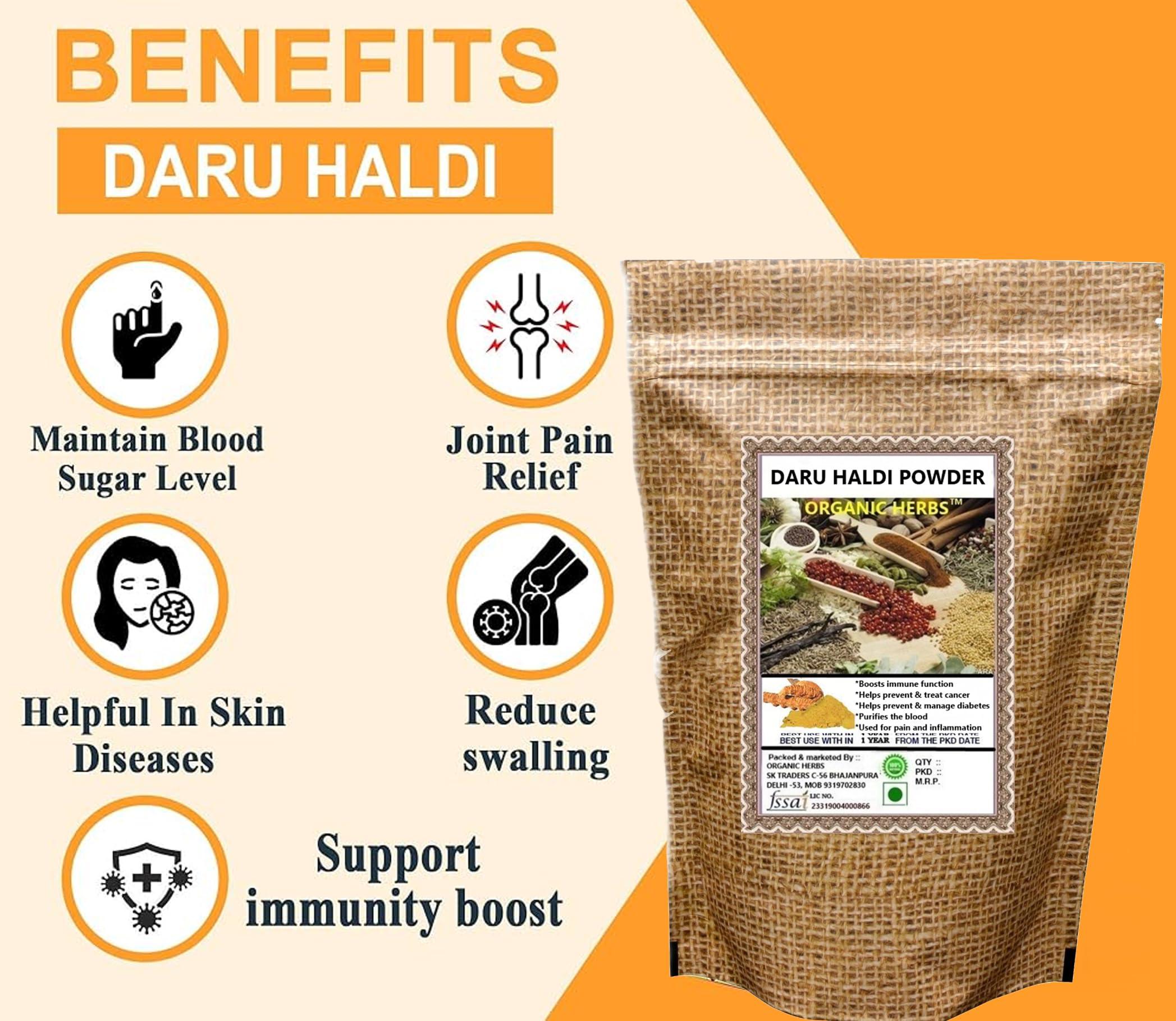 ORGANIC HERBS Organic Herbs Daruharidra Powder 200Gm (Drau Haldi/Berberis Aristata | Berberry Root) Supports Healthy Liver And Kidney Functions