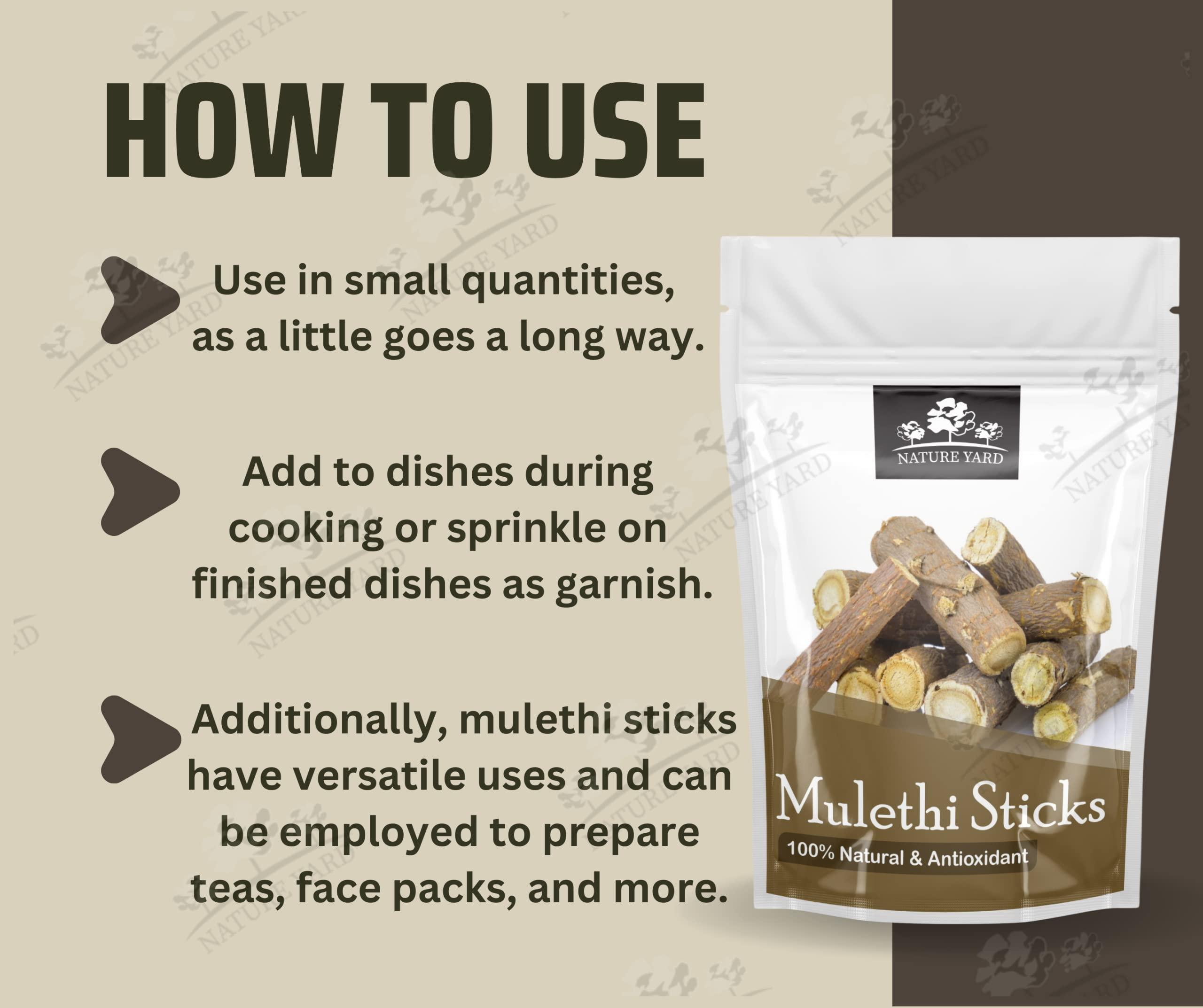 NATURE YARD NATURE YARD Mulethi Stick Organic for Eating - 100 Gm - Licorice root/Yastimadhu/Glycyrrhiza glabra SticksF/for Hair and Body care-100% Natural & AntiOxidant