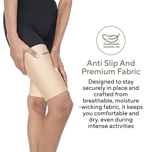 FOVERA FOVERA Thigh Support,Thigh Compression Sleeve for Quad and Hamstring Support for Men and Women (Size - M, 1 Pair)