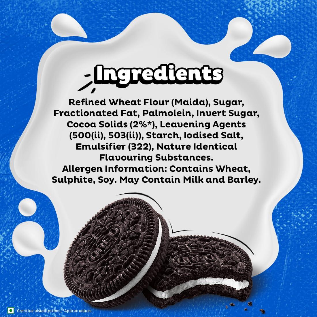 Oreo Oreo Cadbury Vanilla Flavour Crme Sandwich Biscuit, Pack Of 4 X 288.75 Gram Family Pack
