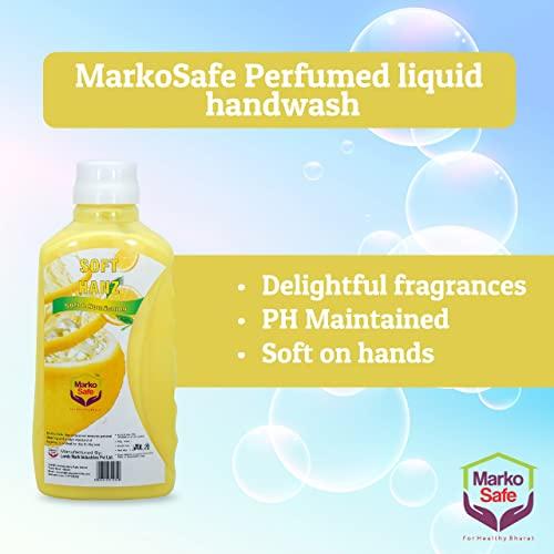 MarkoSafe MarkoSafe Perfumed Liquid Handwash with Germ Protection, Anti-Bacterial Formula, moisturizer-1Ltr (Lemon)