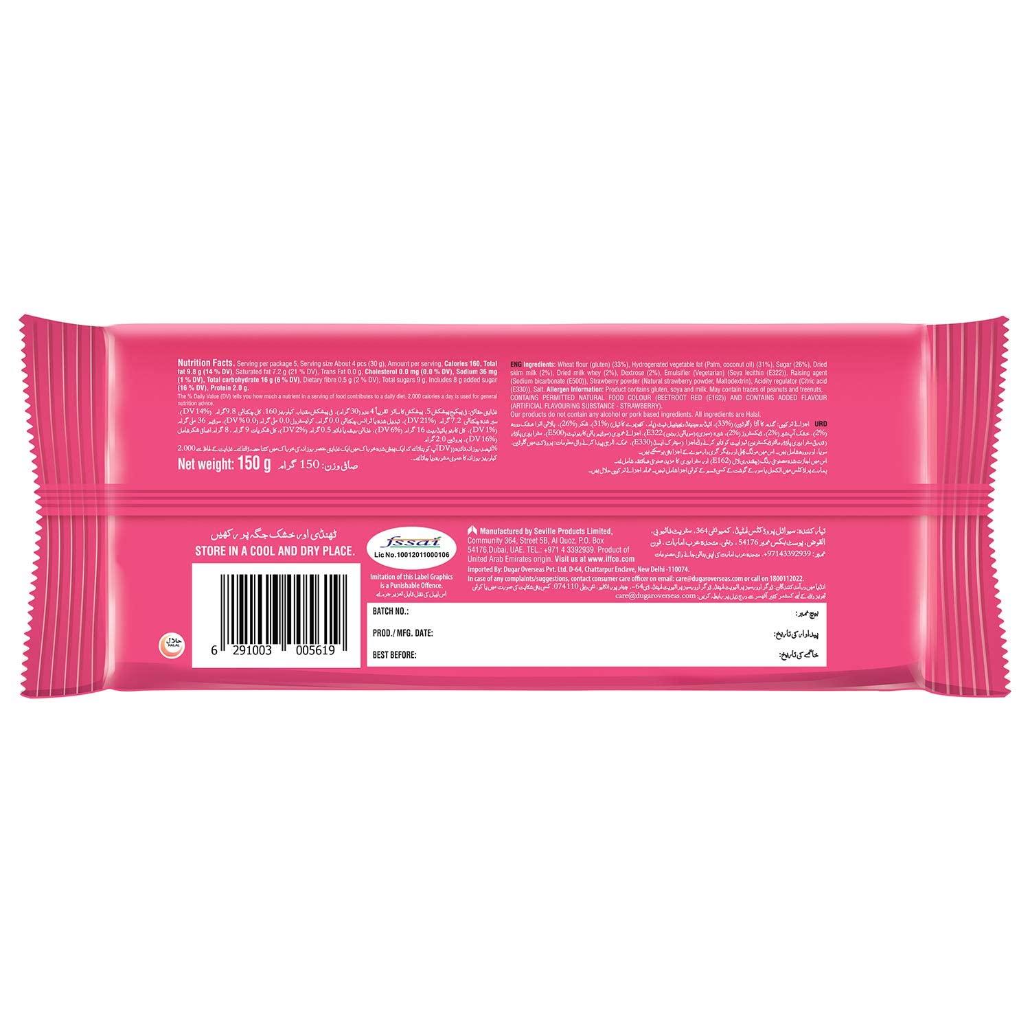 Tiffany Tiffany Wafers Crunch N Cream Crunchiest Strawberry Flavored Cream Wafers (Pack of 3, 150 g),Great for Snacking and Sharing