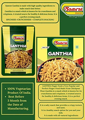 SAMRAT SAMRAT| GANTHIA Finger Food Crispy & Salted Taste Namkeen|Ghar Jaisi Hi Namkeen|Healthy Snacks|Every Day Fresh Indian Snacks |Traditional Indian Snacks| (400G)