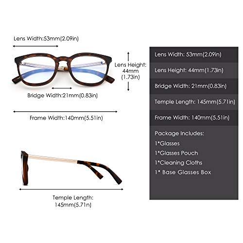 GLINDAR GLINDAR Blue Light Blocking Glasses Square Nerd Computer Glasses for Men Women Anti UV Headache Eye Eyestrain Tortoise