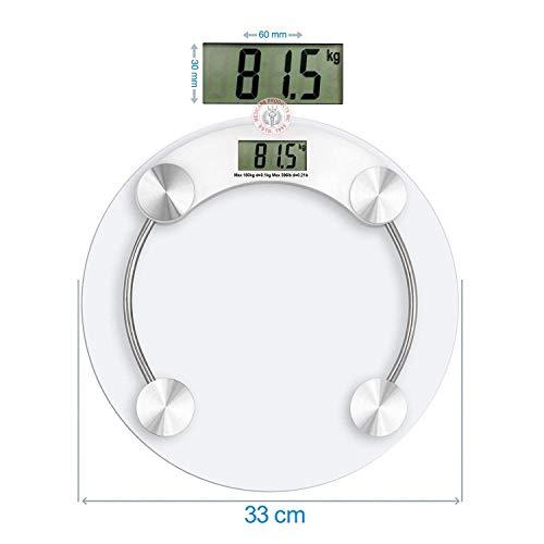 N-E Nms Traders Digital Glass Weighing Machine Round Personal Weighing Scale for Home use Weight Machine (Transparent)