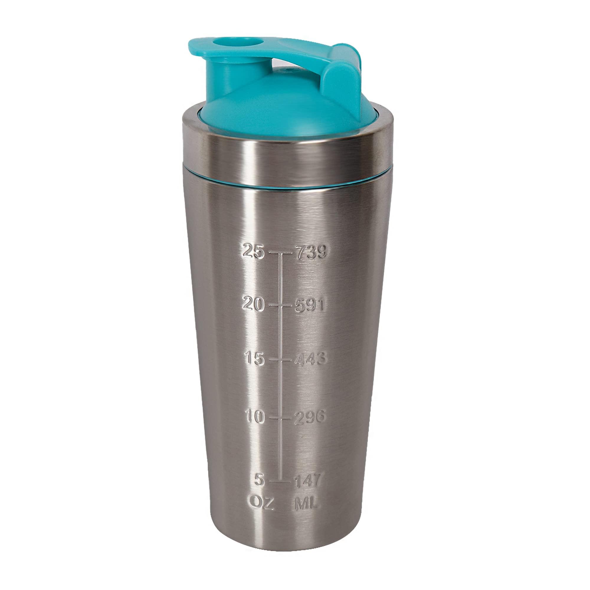 Athlete Supps Athlete Supps Gym Stainless Steel Protein Shaker 750ml with mixing ball Leak Proof Leakproof with Knob Freezer safe Easy to Clean Volume Marking Blue